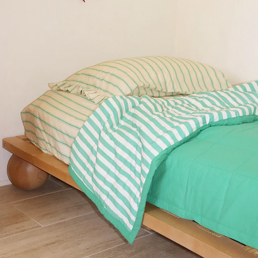 Meadow Stripe Reversible Cot Quilt