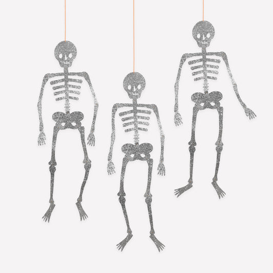 Giant Glitter Jointed Skeleton Decorations