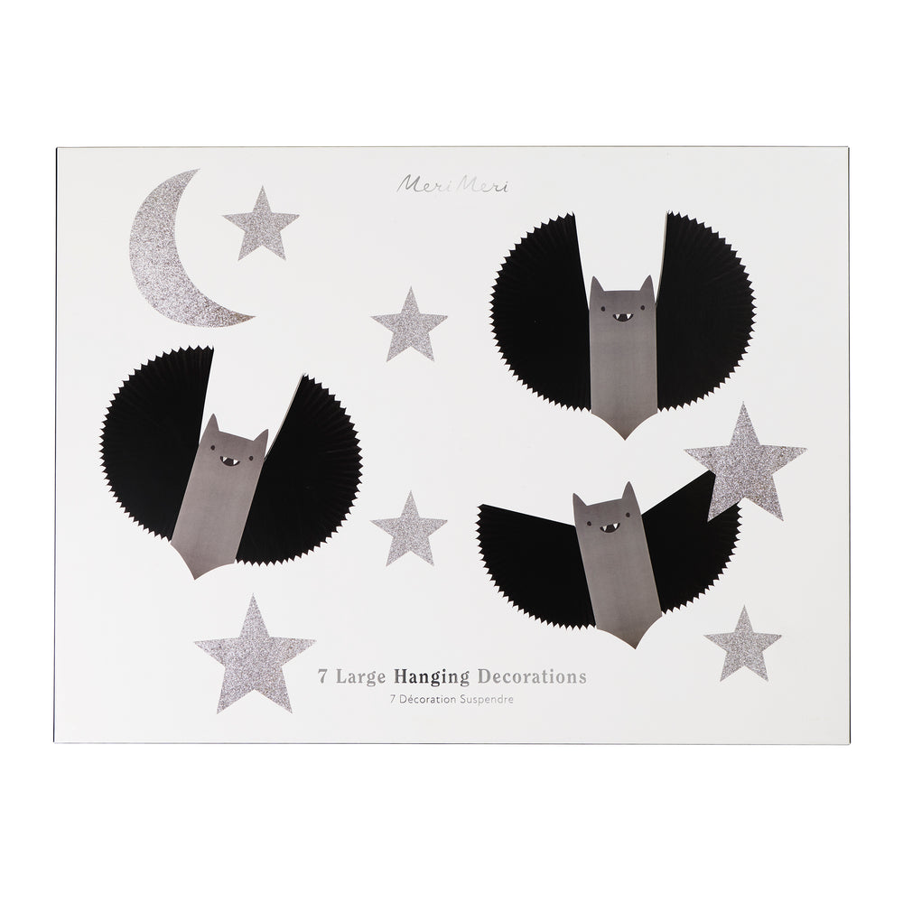 Large Bat, Stars & Moon Hanging Decorations