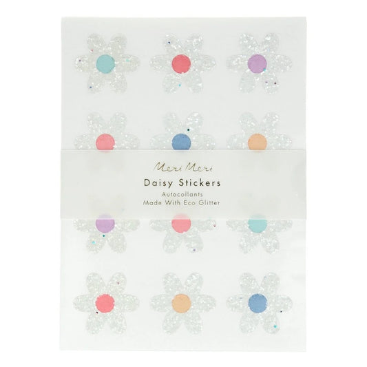 Glitter Daisy Stickers 8 Sheets