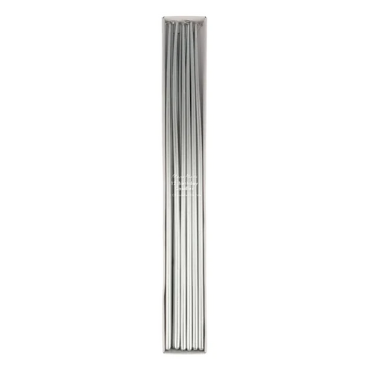 Silver Tall Tapered Candles