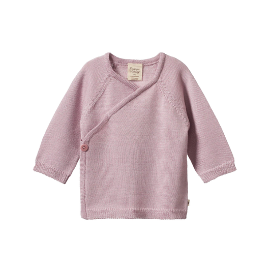 Merino Knit Kimono Jacket Lilac