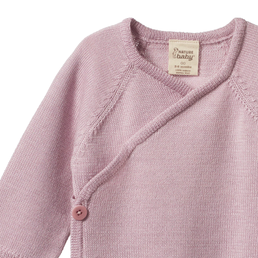 Merino Knit Kimono Jacket Lilac