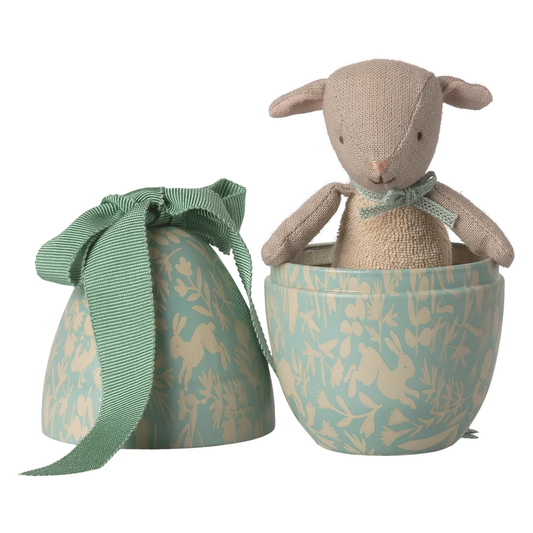 Easter Egg Small With Micro Lamb Dusty Mint