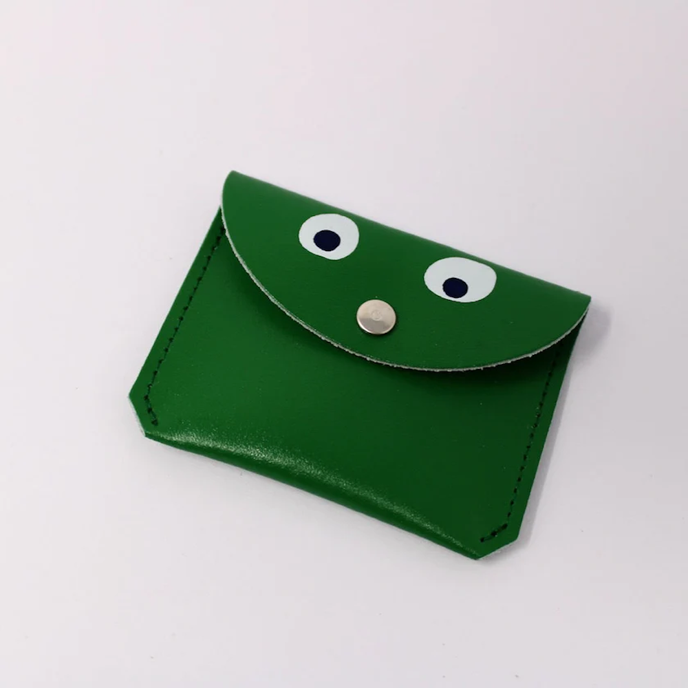 Mini Money Googly Eye Purse Bright Green