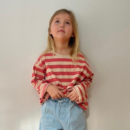 Essential Long Sleeve Tee Stripe Floss