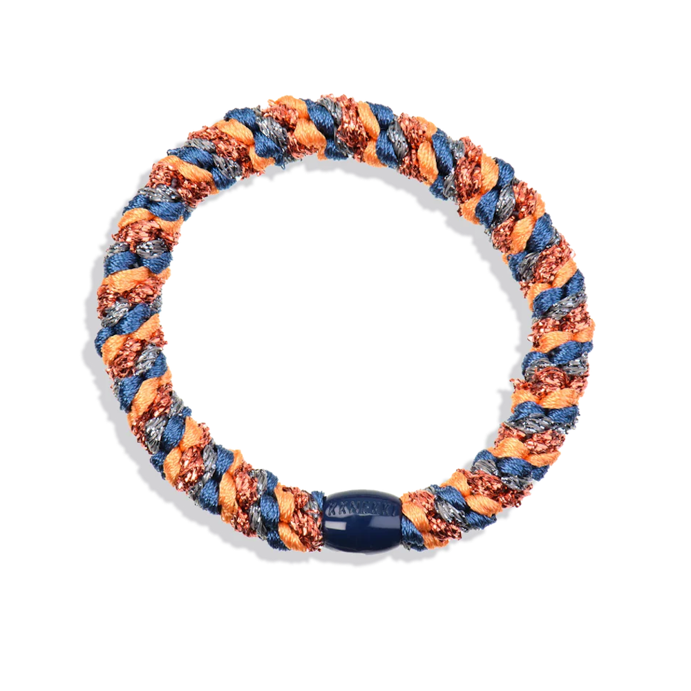 Mix Indigo Orange Glitter Hair Tie
