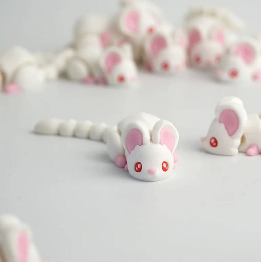 Articulated White Mouse Fidget Toy