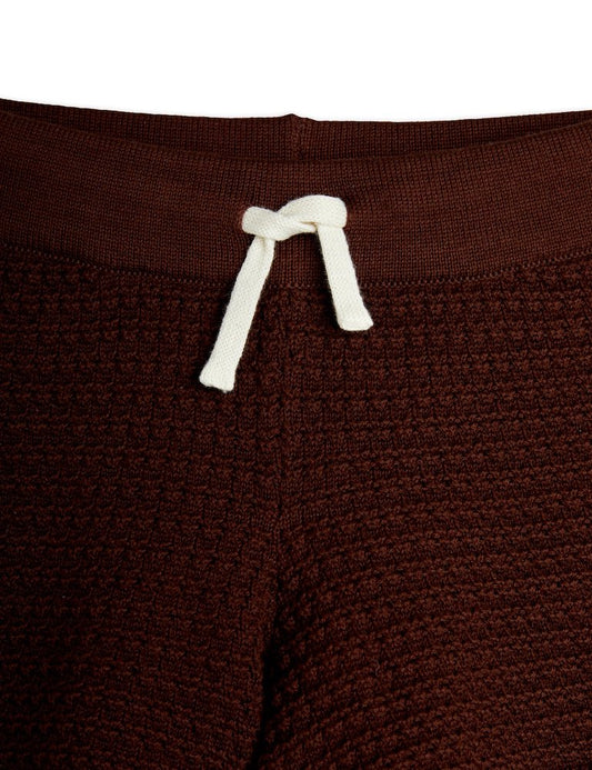 Crochet Knit Shorts Brown