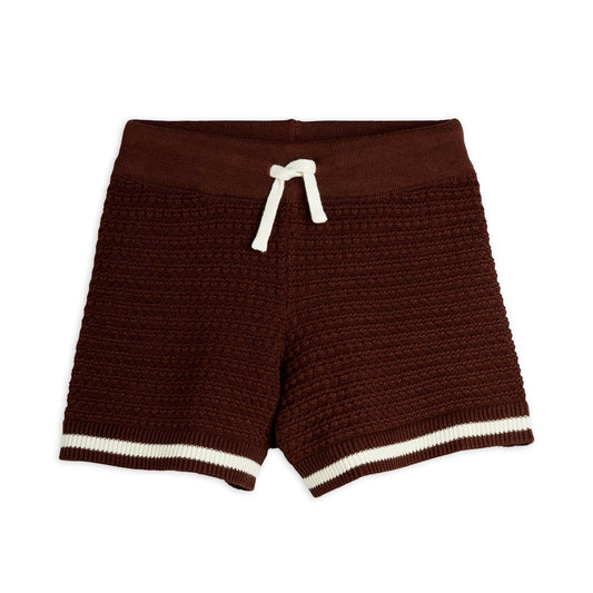 Crochet Knit Shorts Brown