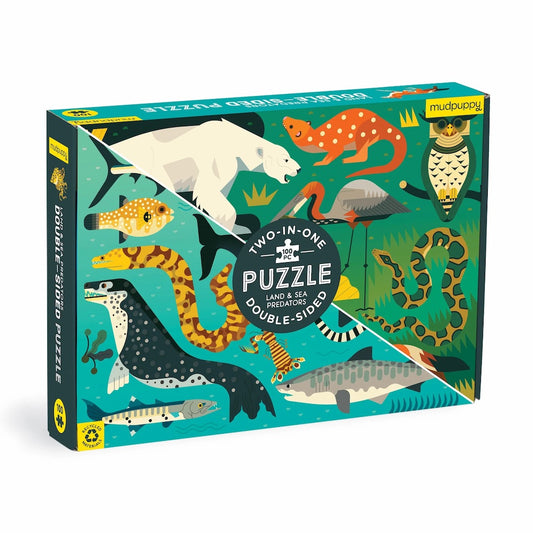 Double Sided Puzzle Land + Sea Predators
