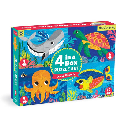 Ocean Friends; 4 in a Box Puzzle Set