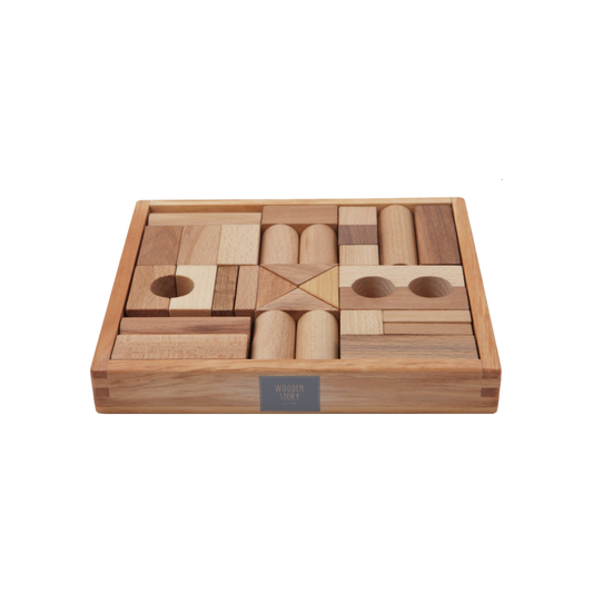Natural Blocks in Tray 30 Pieces