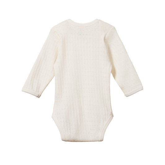 Pointelle Natural Long Sleeve Bodysuit