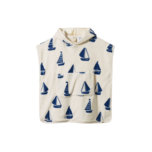 Organic Cotton Poncho Towel Regatta Print Terry