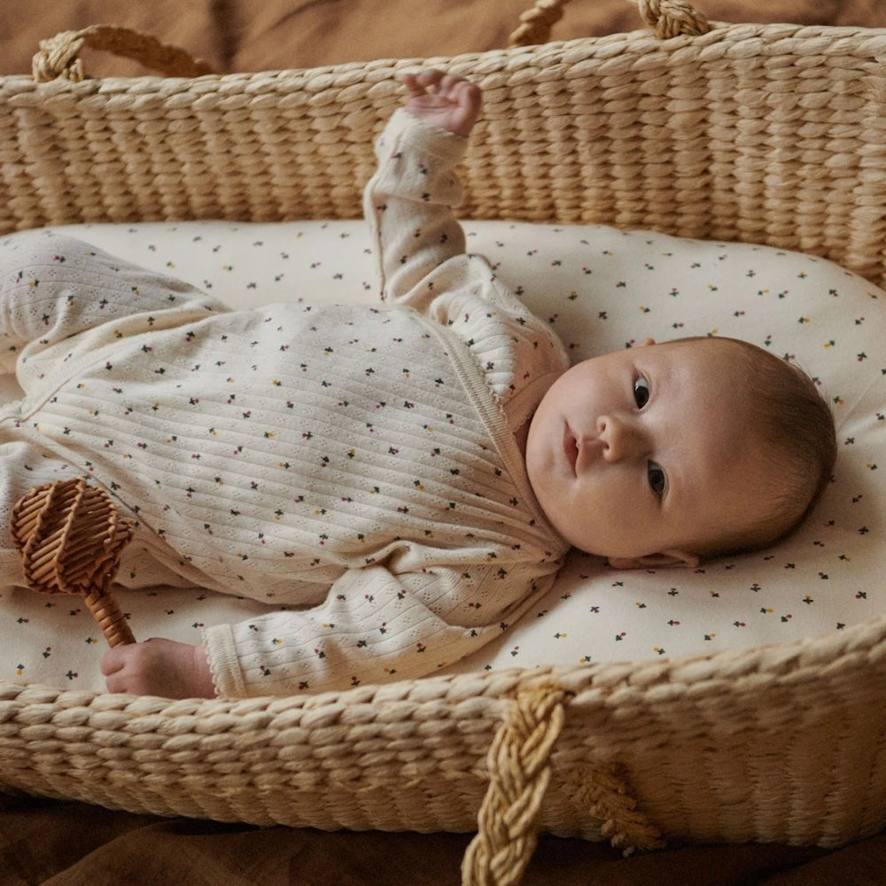 Fitted Cot Sheet Jersey Aster Print