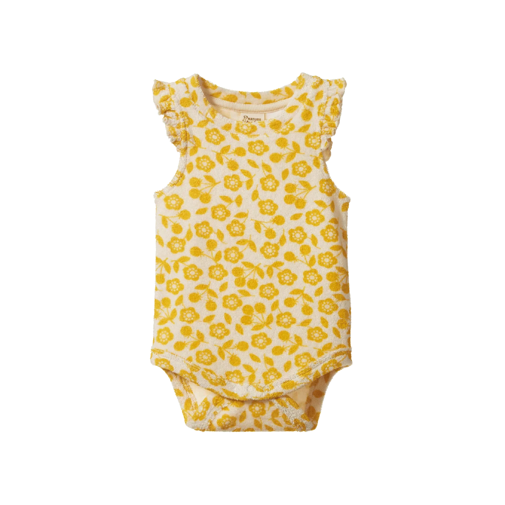 Fleur Bodysuit Terry Kitchen Garden Freesia Print