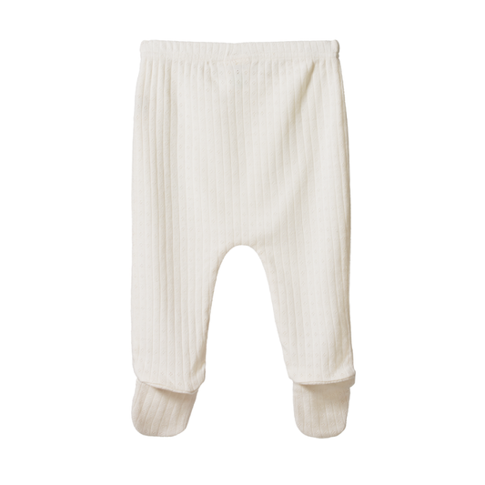 Pointelle Footed Rompers Natural