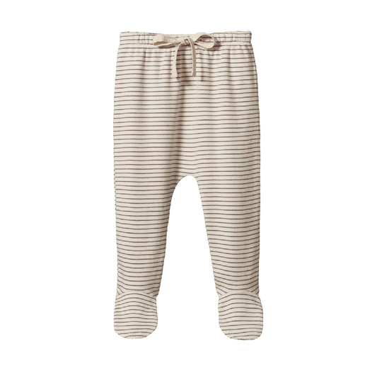 Footed Rompers Mushroom Pinstripe