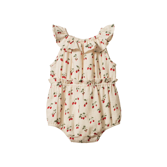 Plum Suit Muslin Strawberry Blush Print
