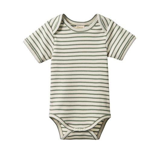 Short Sleeve Bodysuit Nettle Sailor Stripe