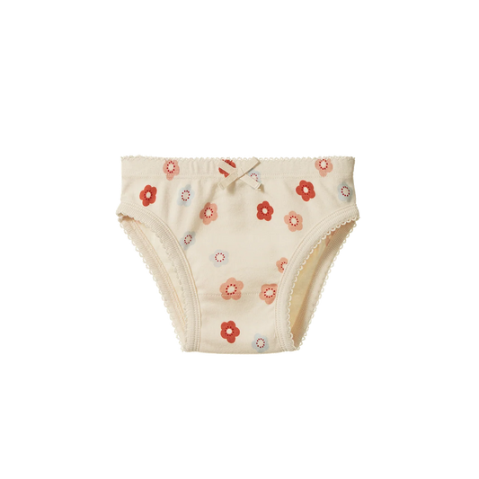 Organic Cotton Knickers Petit Flora Stamp
