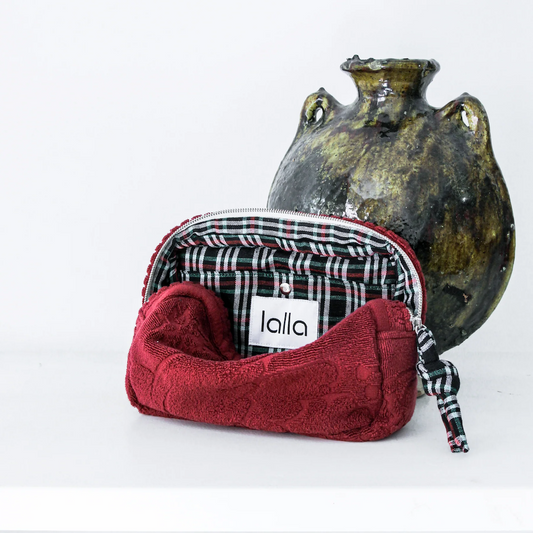 Deep Cherry Square Clutch Large