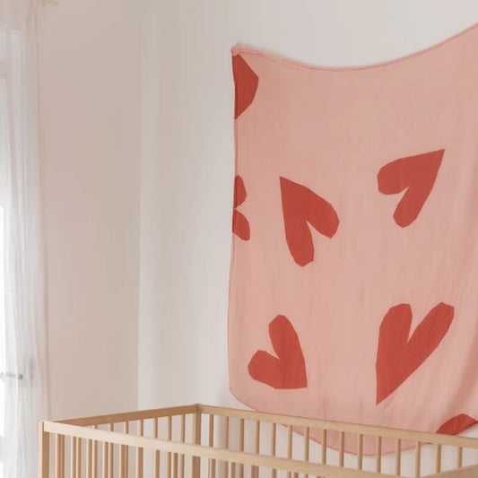 I Heart You Bamboo Swaddle Wrap