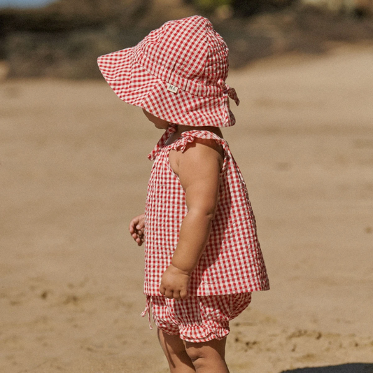 Petal Set Gingham Red Check
