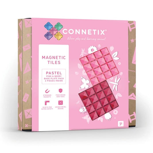Magnetic Tiles 2 Piece Pink & Berry Base Plates