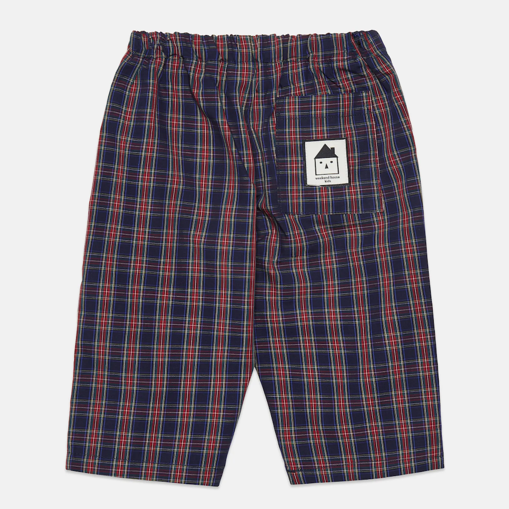Pom Pom Dog Popelin Baby Pants - Blue and Red