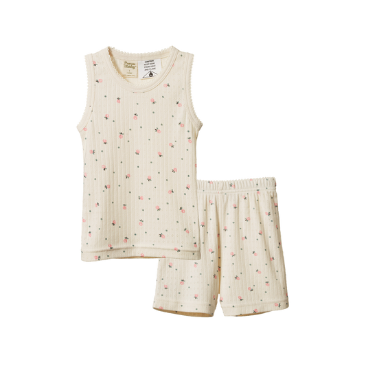 Pointelle Singlet Pyjama Set Posey Blossom Print