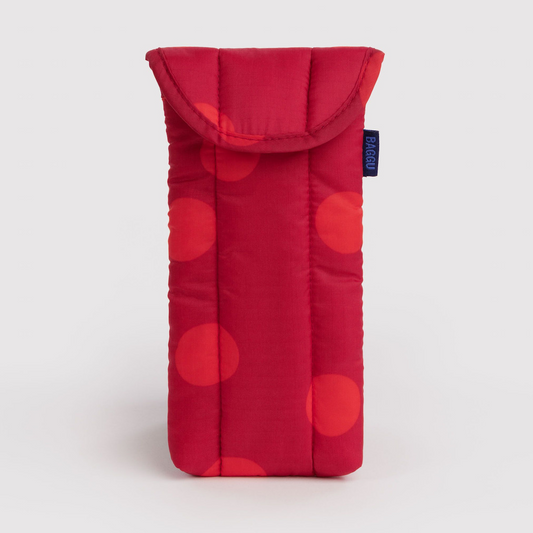 Puffy Glasses Sleeve Red Polka Dot