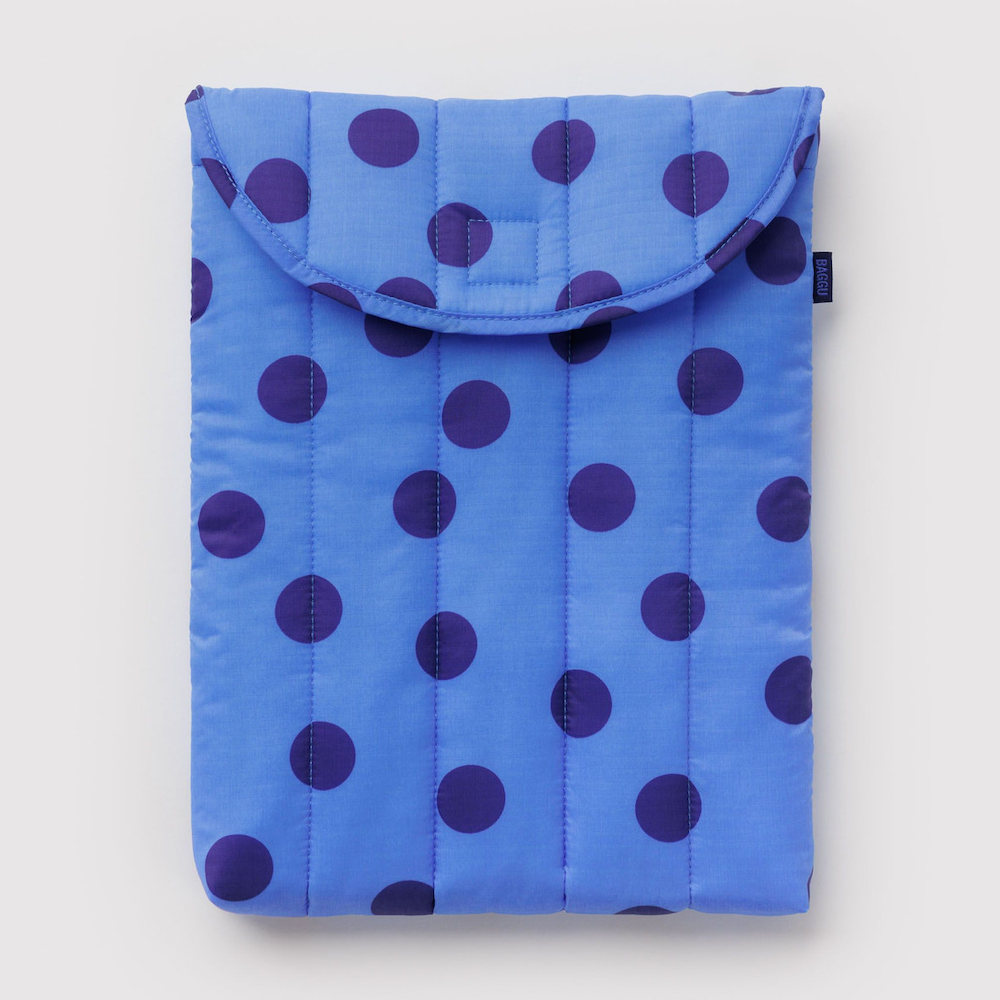 Puffy Laptop Sleeve 13"/14" Blue Polka Dot