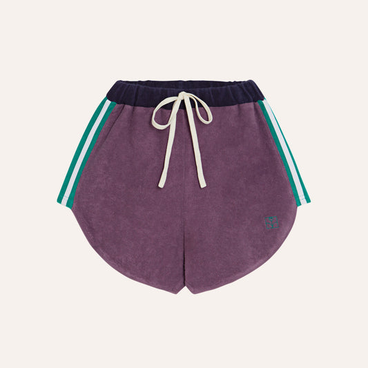 Purple Colour Block Kids Shorts