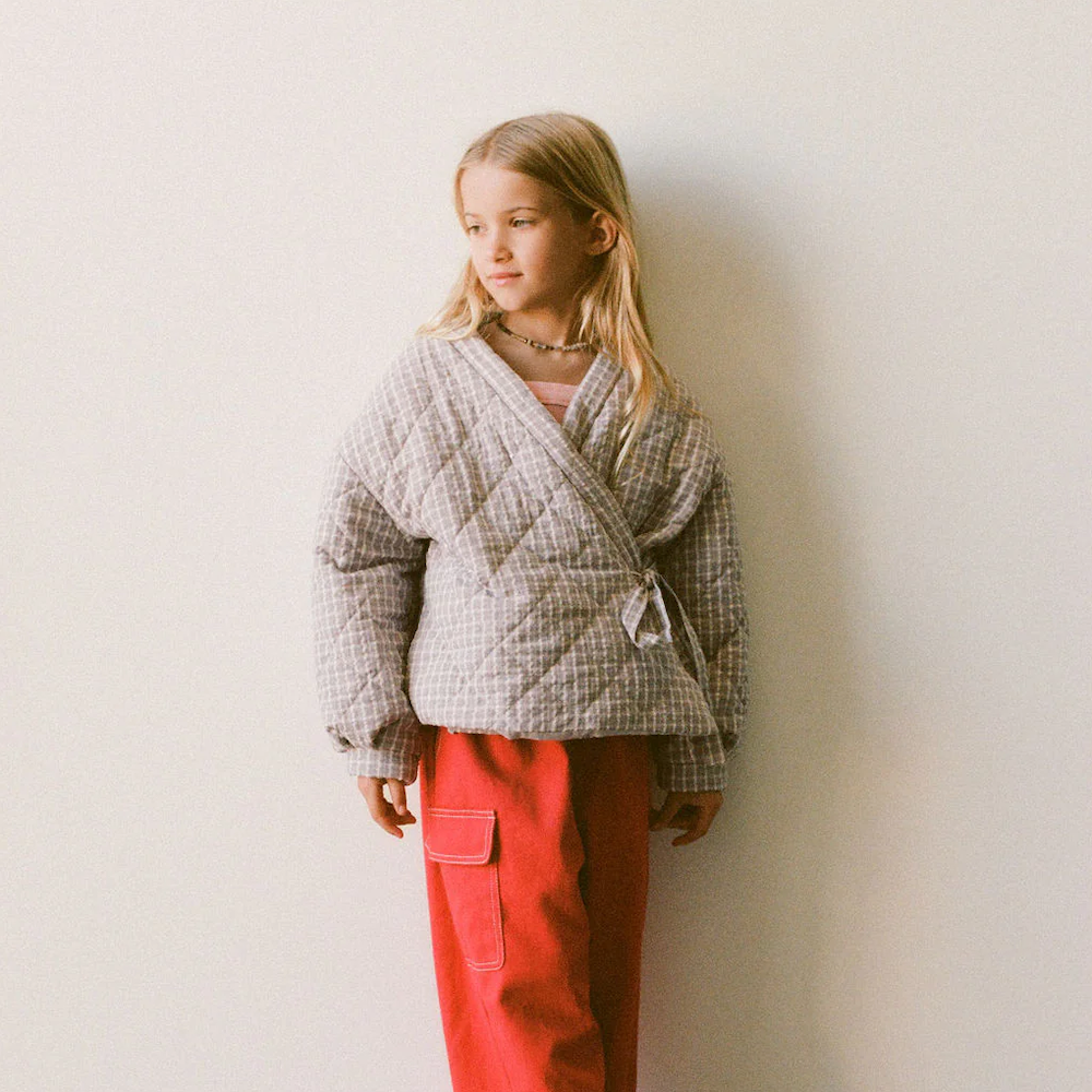 Quilted Jacket Mauve Plaid