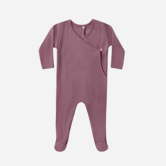 Pointelle Wrap Footie Mulberry