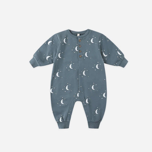 Relaxed Fleece Jumpsuit Silver Moons