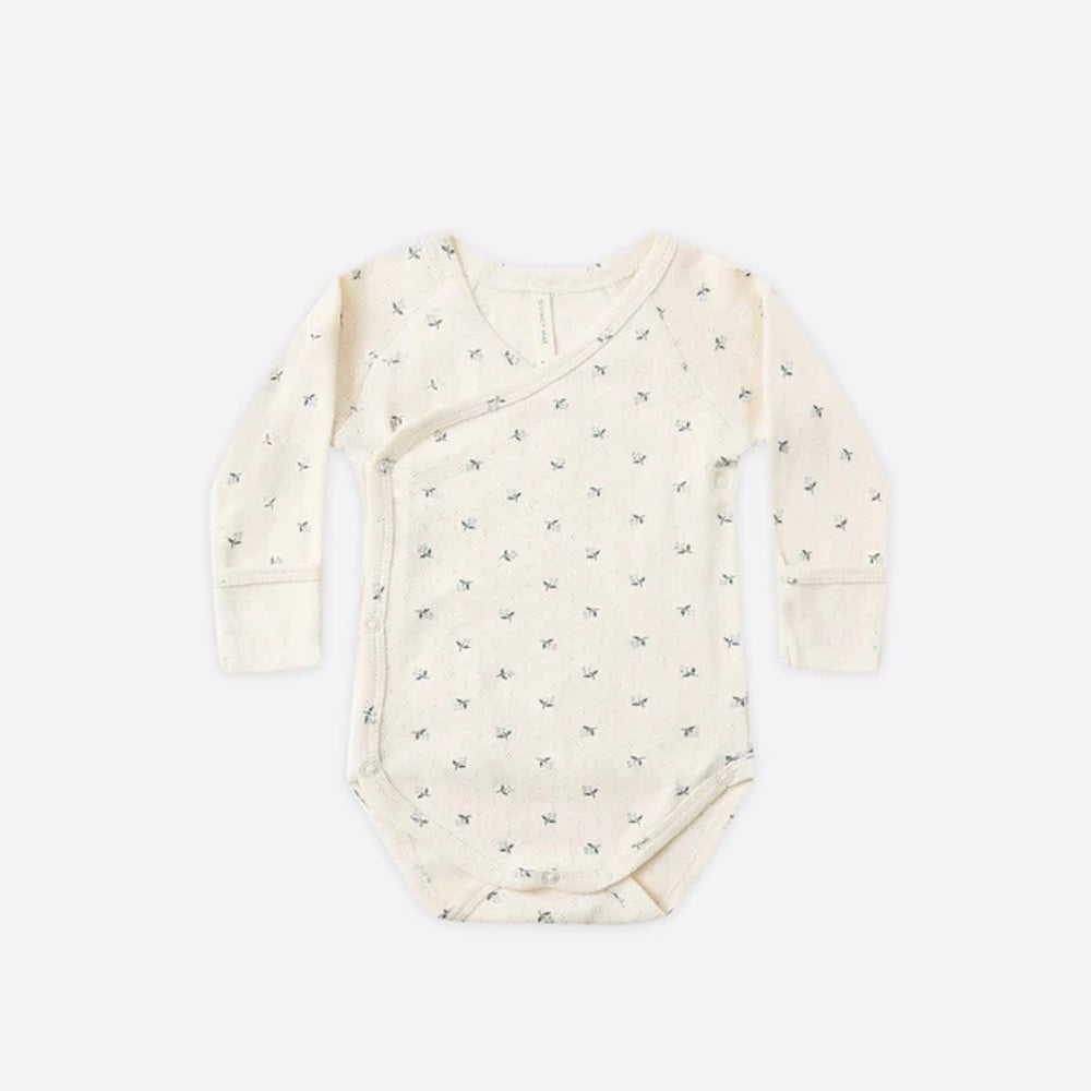 Side Snap Bodysuit Blue Ditsy