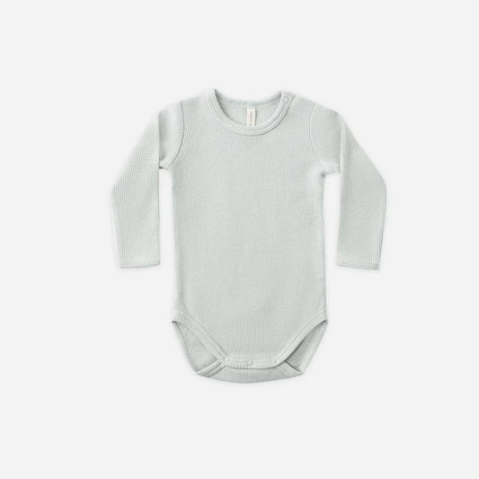 Waffle Long Sleeve Bodysuit Ice Blue
