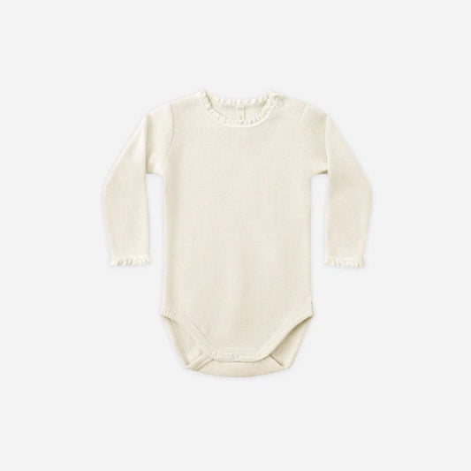 Waffle Long Sleeve Bodysuit Natural