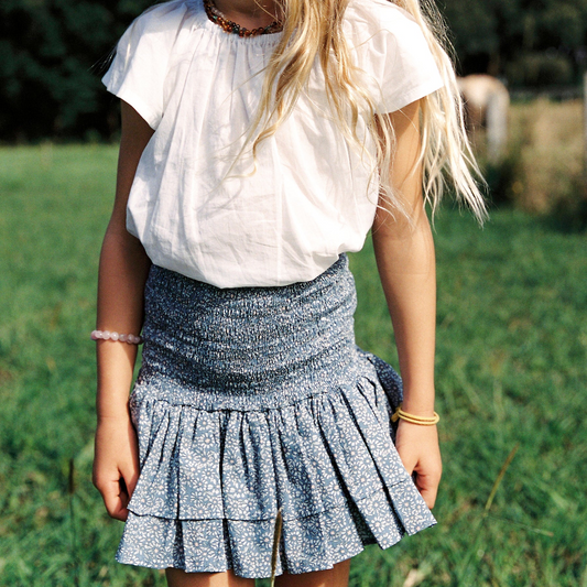 Ra Ra Skirt in Ocean Blue Cotton Buds