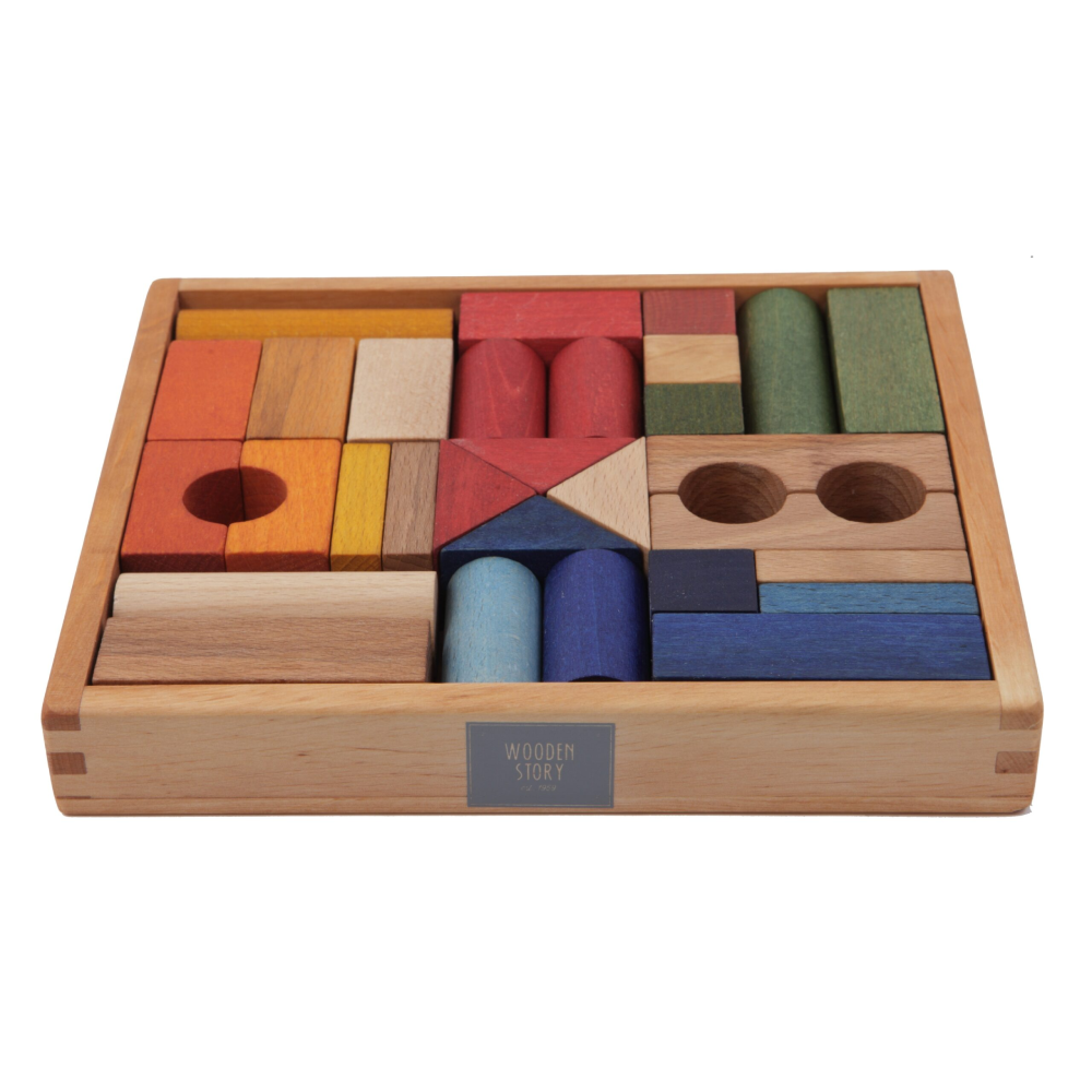 Rainbow Blocks In Tray 30 Pieces