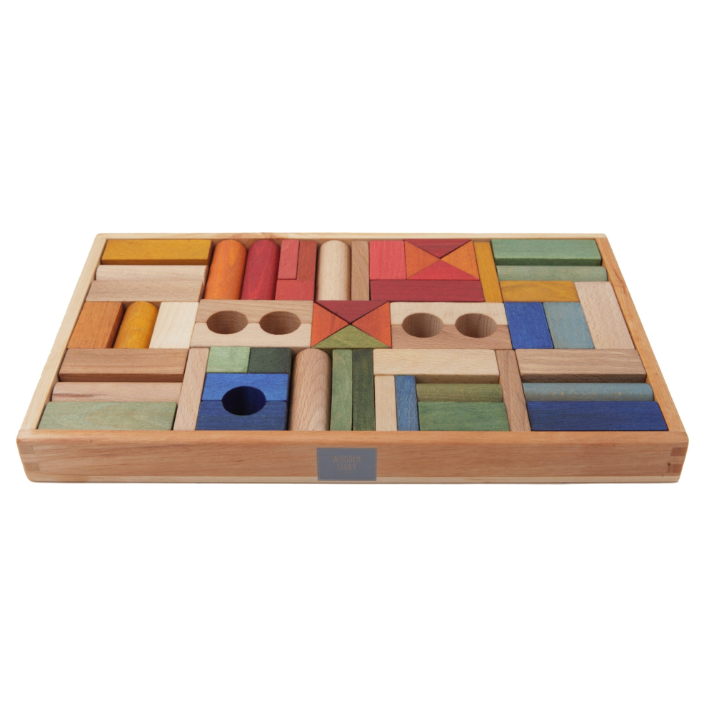 Rainbow Blocks in Tray 54 Pieces