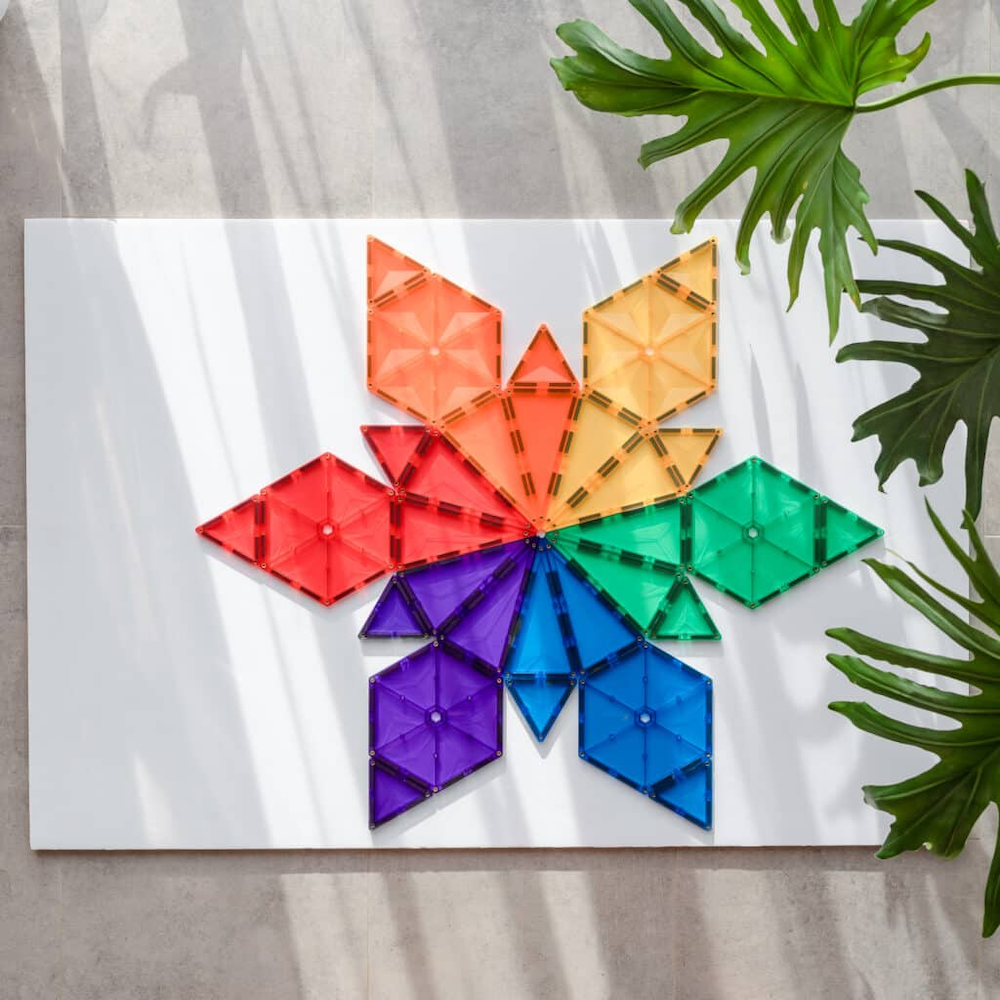 Magnetic Tiles 30 Piece Rainbow Geometry Pack