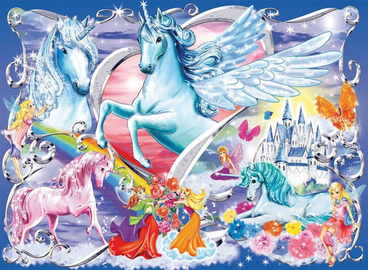 Amazing Unicorns Glitter 100 Piece Puzzle
