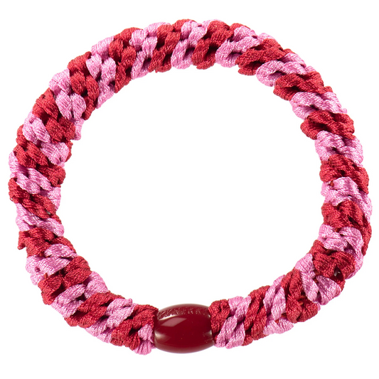 Red-Bubblegum Stripe Hair Tie