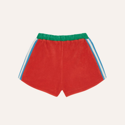 Red Colour Block Shorts