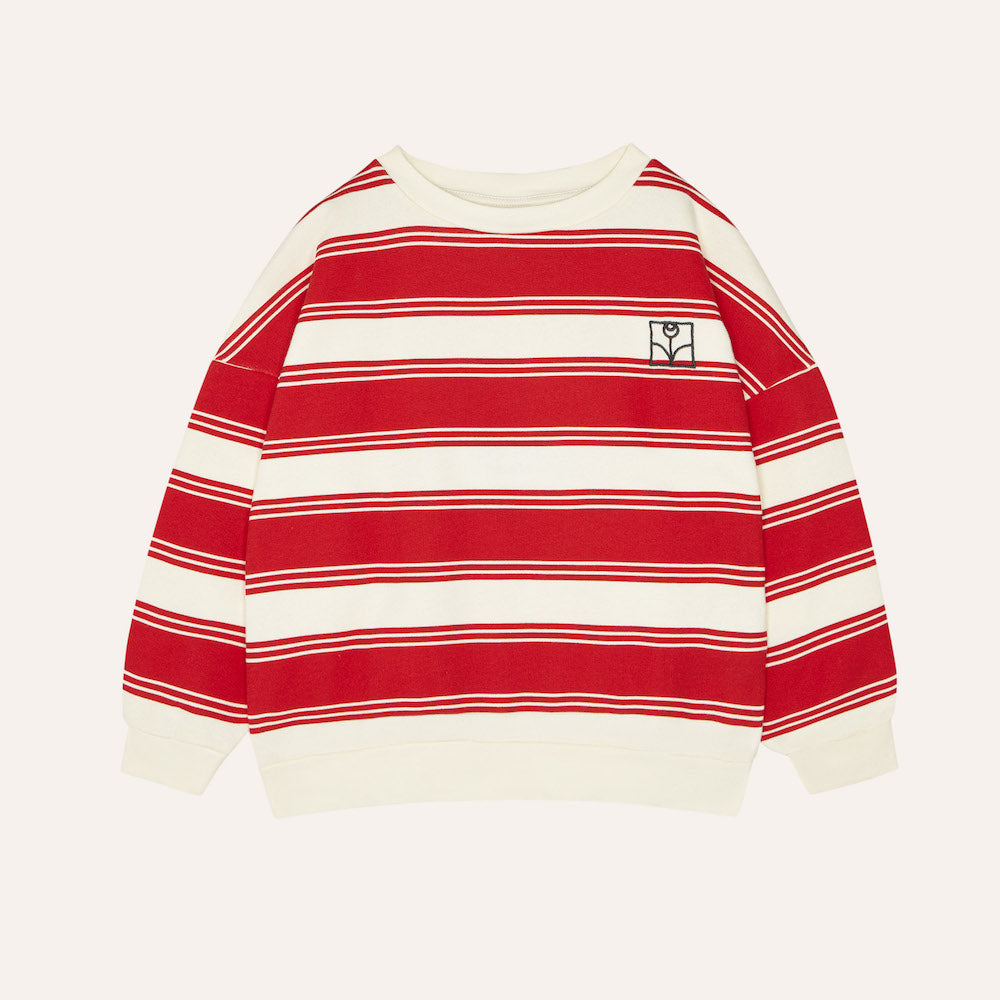 Red Stripes Oversized Kids Sweatshirt