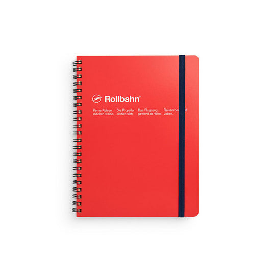 Rollbahn Spiral Bound Notebook Grid A5 Red